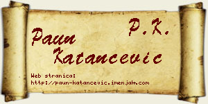 Paun Katančević vizit kartica